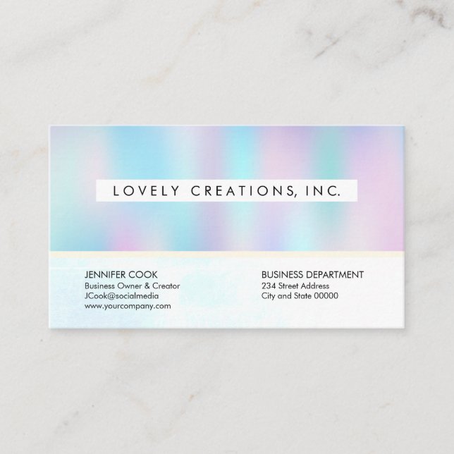 Holographic Gradient Business Card (Front)