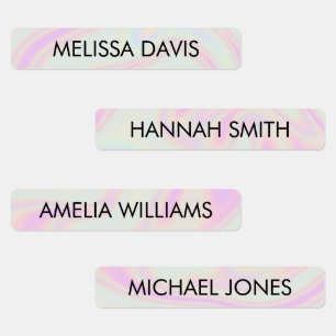 Holographic Gradient Kids Waterproof Name Labels