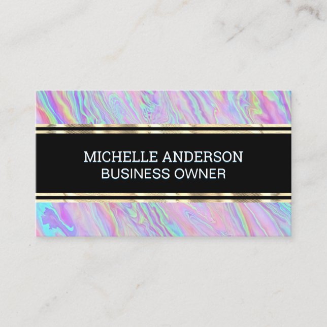 Holographic Iridescent Liquify Background Business Card (Front)