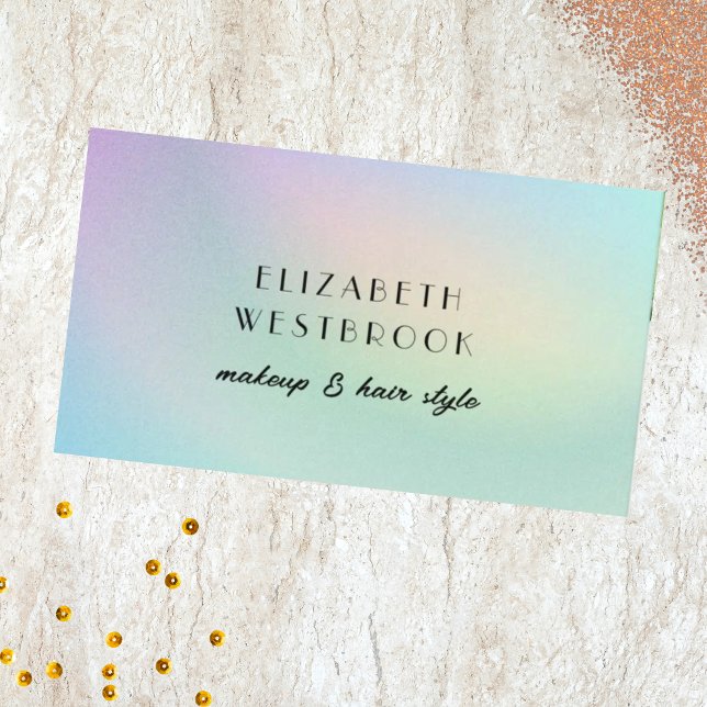 Holographic Iridescent Modern Elegant Hair Salon M Business Card (Creator Uploaded)