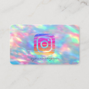 Holographic iridescent OpaI nstagram Social Media Business Card