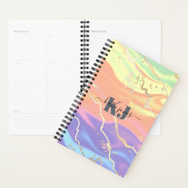 Holographic Iridescent Opal Gemstone | Monogram Planner (Display)