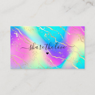 Holographic Iridescent Opal Gemstone Referral Card
