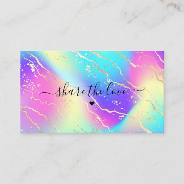 Holographic Iridescent Opal Gemstone Referral Card (Front)