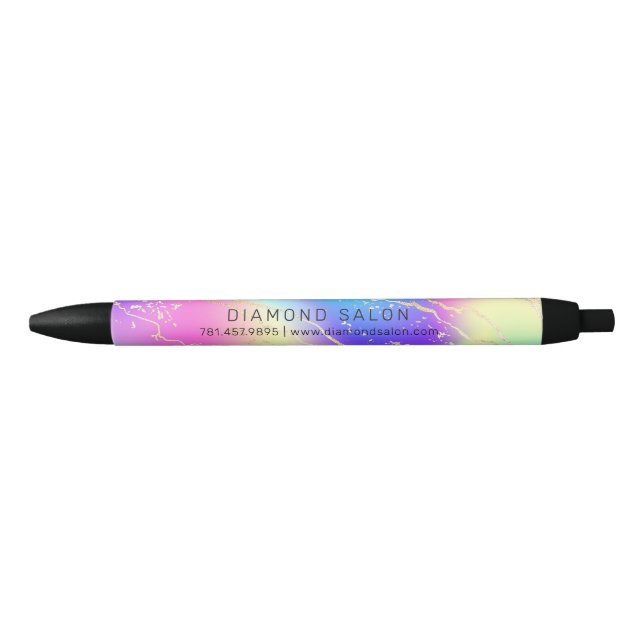 Holographic Iridescent Opal Promotional Custom Pen (Front)