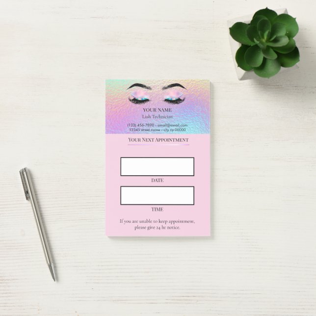 Holographic Lash appointment Post-it Notes (Office)