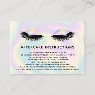 Holographic lashes Beautiful  Eye Aftercare Referral Card