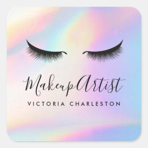 Holographic Lashes Square Sticker