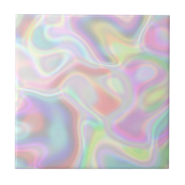 Holographic Light Pastel Multicolor Colours Tile (Front)