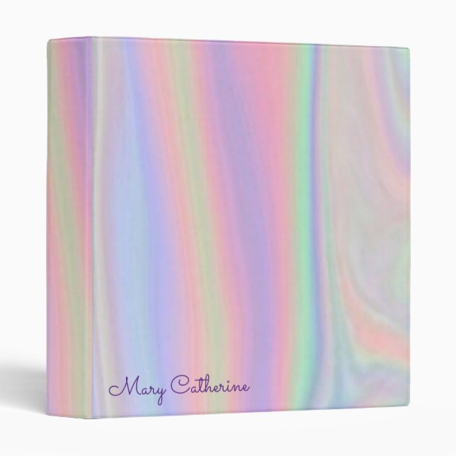 Holographic like pink homework binder (Front/Spine)