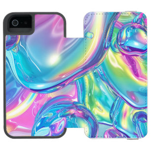 Holographic Liquid Metal Gradient Aura Aesthetic Incipio Watson™ iPhone 5 Wallet Case