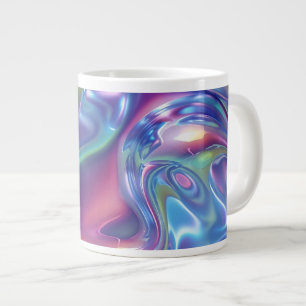 Holographic Liquid Metal Gradient Aura Aesthetic Large Coffee Mug