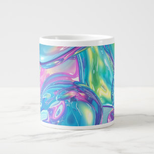 Holographic Liquid Metal Gradient Aura Aesthetic Large Coffee Mug