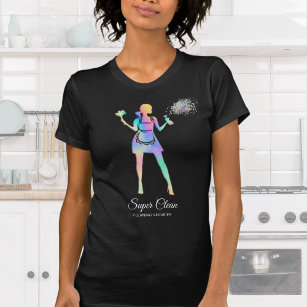 Holographic Maid Cleaning Cleaning Services Busine T-Shirt