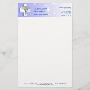 Holographic Medical 3D Caduceus White Cross Stationery