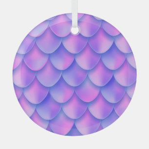 Holographic mermaid tail, vibrant foil texture. glass ornament