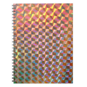 holographic metal photograph colourful design notebook