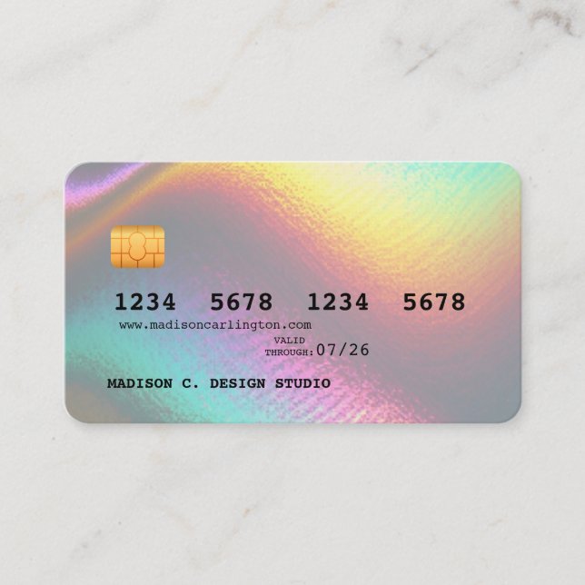 Holographic Metallic credit card style (Front)