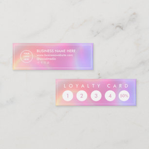 Holographic Mini Chic Modern Minimalist Loyalty Card