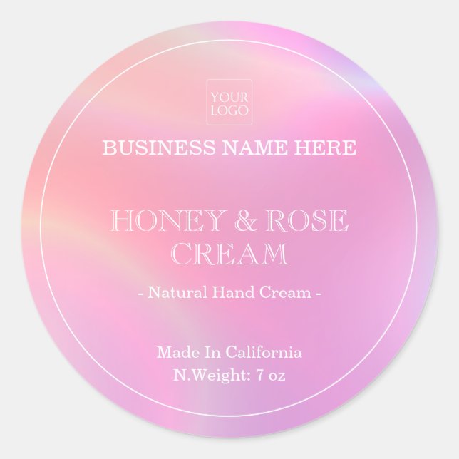 Holographic Minimal Business Logo Product Label (Front)