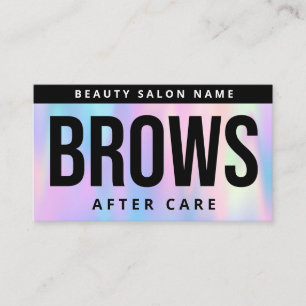 Holographic Modern Brows Aftercare Guide Business Card