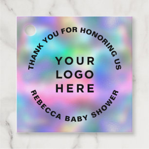 Holographic Modern Thank You Unusual Favour Tags