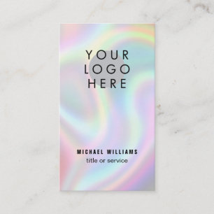 Holographic Modern Your Logo Socila Media Icons Business Card