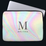 Holographic Monogram Name Laptop Sleeve<br><div class="desc">Colourful Aesthetic Holographic Personalized Monogram Name Laptop Sleeve. Add your name,  monogram or initials.</div>