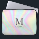 Holographic Monogram Name Laptop Sleeve<br><div class="desc">Colourful Aesthetic Holographic Personalized Monogram Name Laptop Sleeve. Add your name,  monogram or initials.</div>
