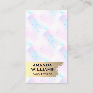 Holographic Mosaic Geometric Gold Metallic Business Card