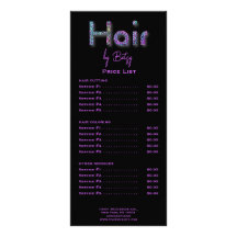Holographic Neon Glitter Hair Stylist Rack Card