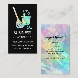 Holographic OFFICE Cleaning Service Calling Card