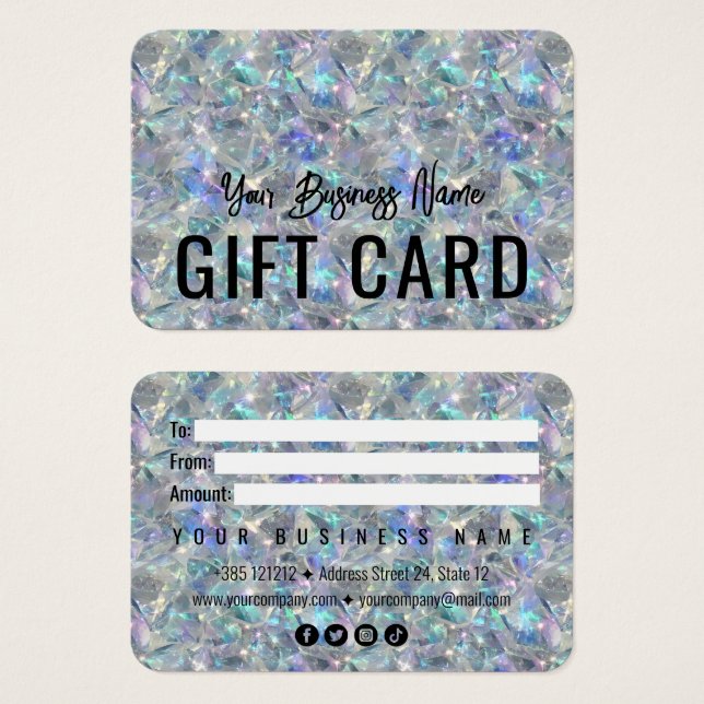 Holographic Opal Stone Background (Front & Back)