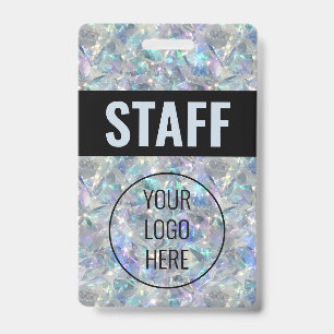 Holographic Opal Stone Background Badge