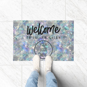 Holographic Opal Stone Background Doormat