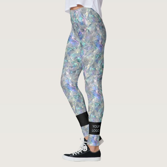Holographic Opal Stone Background  Leggings (Left)