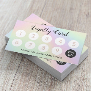Holographic Pastel Beauty Salon Spa Loyalty Card