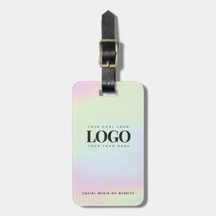 Holographic Pastel Company Logo Business Custom Luggage Tag