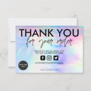 Holographic Pastel Thank you Media Insert