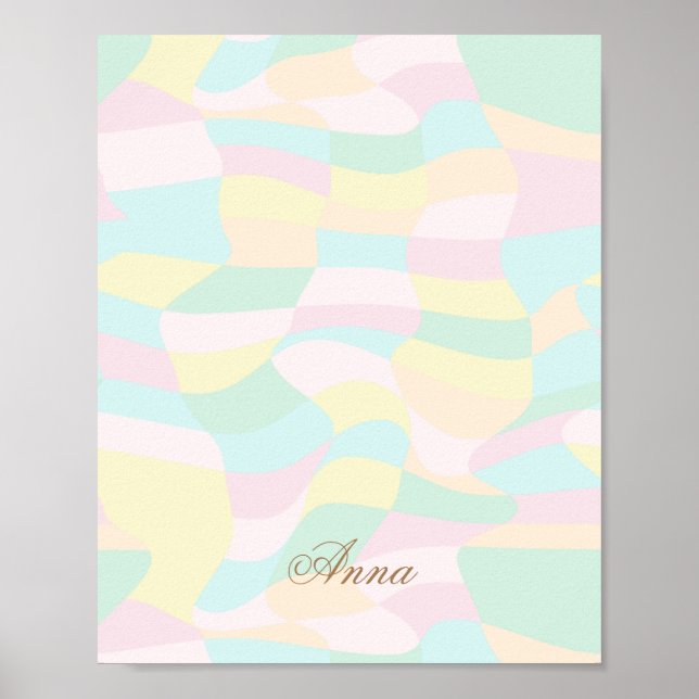 Holographic Pattern Custom Name  Poster (Front)