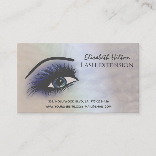 Holographic pearl alluring makeup eye  after care business card (Front)