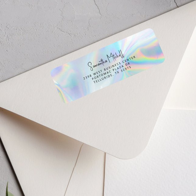 Holographic Personal Script Name Return Address (Holographic Personal Script Name Return Address Label)