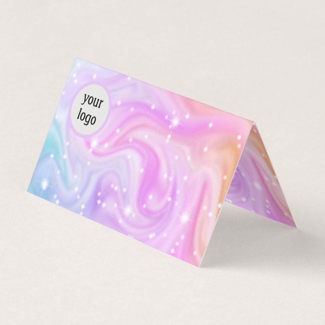Holographic Pink & Gold Business Card  (Front)