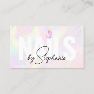 Holographic Polish Nail Artist QR Code Pink Beauty Calling Card