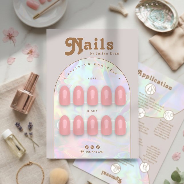 Holographic Press On Nail Packaging Display Card (Holographic Press On Nail Packaging Display Card )