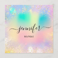 Holographic Professional Gold Confetti Unicorn