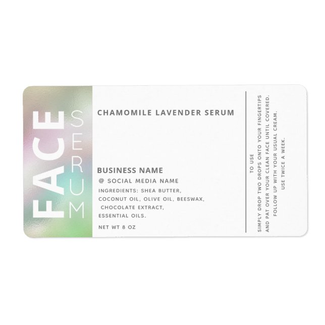 Holographic professional hair & skincare product  (Front)