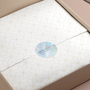 Holographic QR Code Beautician Salon Handmade Classic Round Sticker