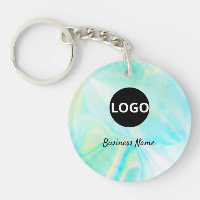 Holographic QR Code Keychain – Custom Logo Promo (Front)
