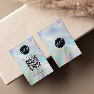 Holographic QR Code Social Media Website Business Card